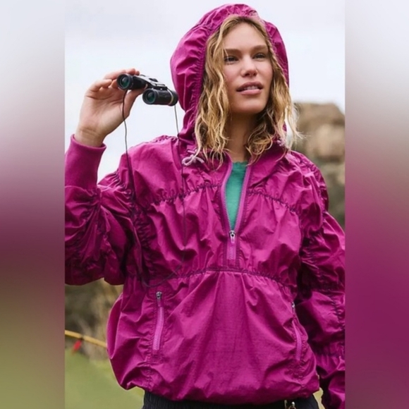 Free People Jackets & Blazers - Free‎ People FP Movement Happy Camper Pullover Misty Plum Windbreaker Jacket